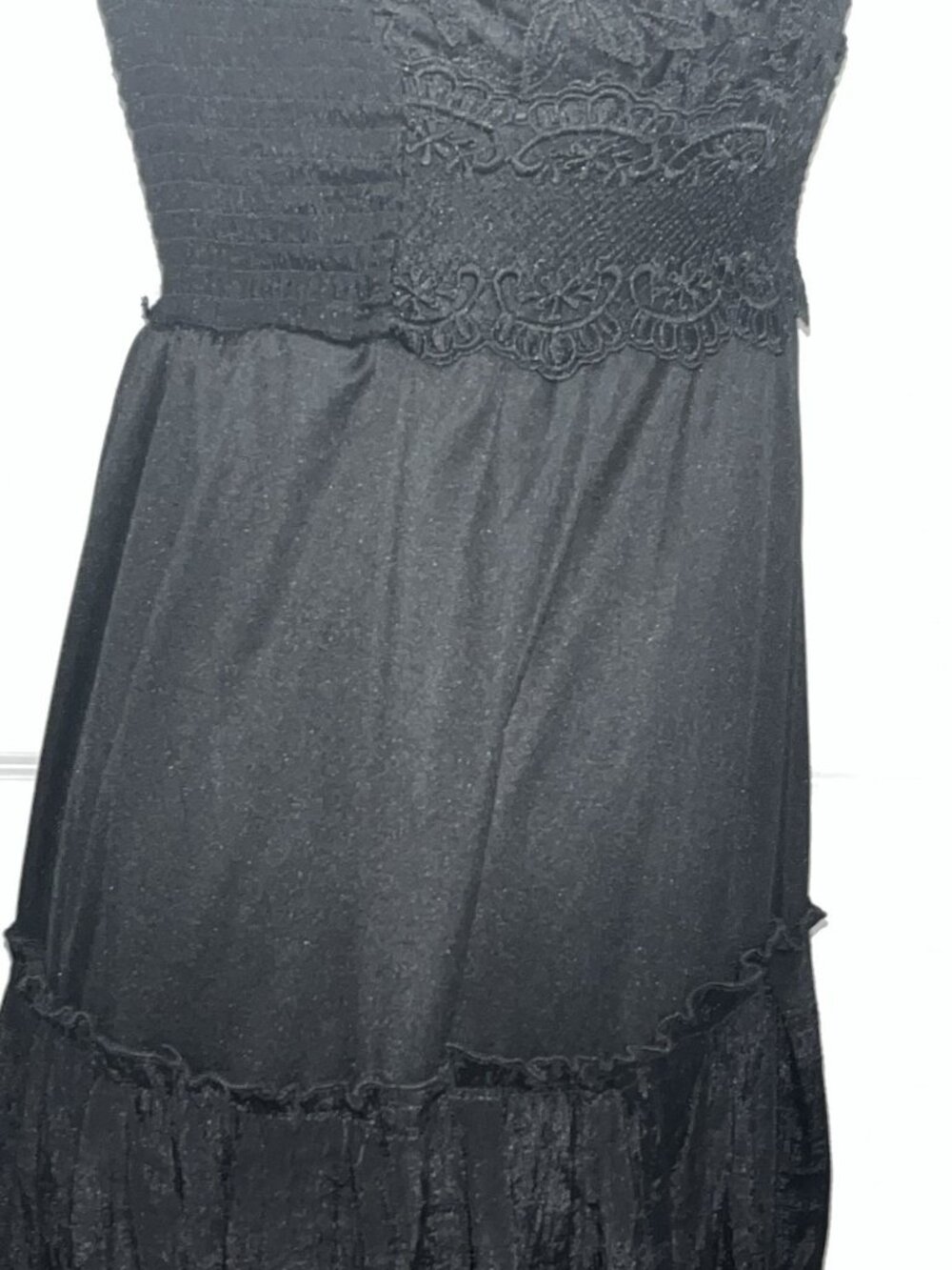 Whimsigoth Dark Fairy Cottagecore Lace Smocked Strappy Dress Emo Witchy Size M - Picture 7 of 16
